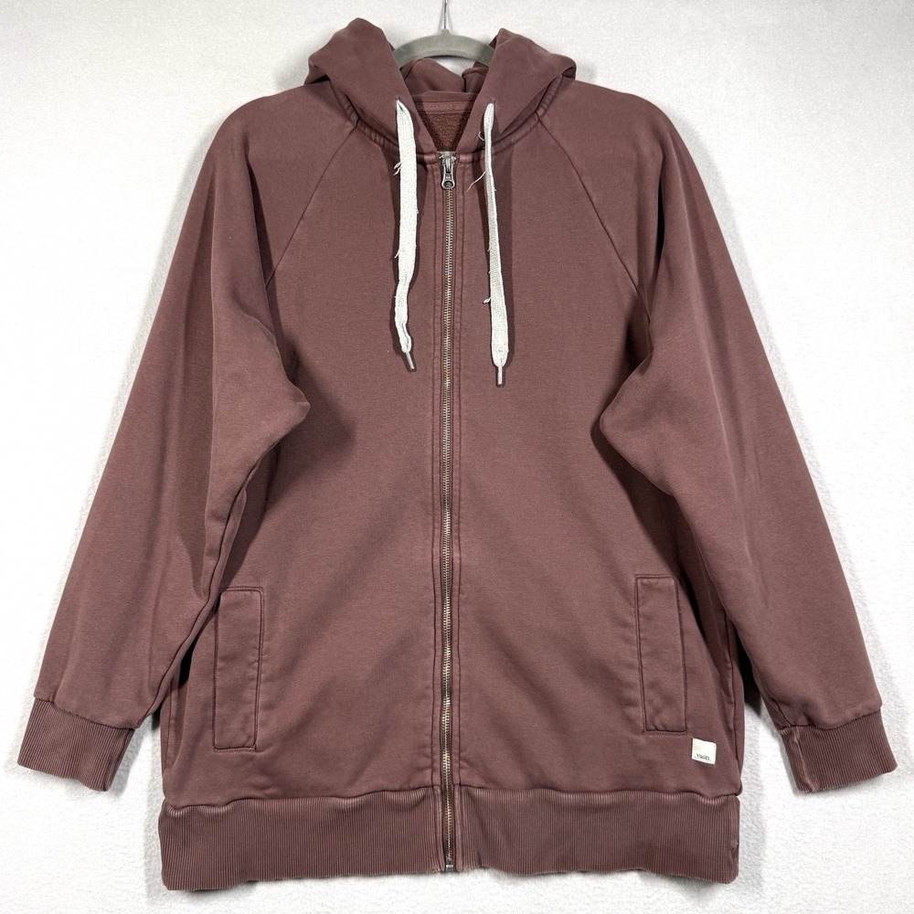 Vuori Restore Oversized Hoodie Womens Medium Jacket Pink Brown Full Zip READ